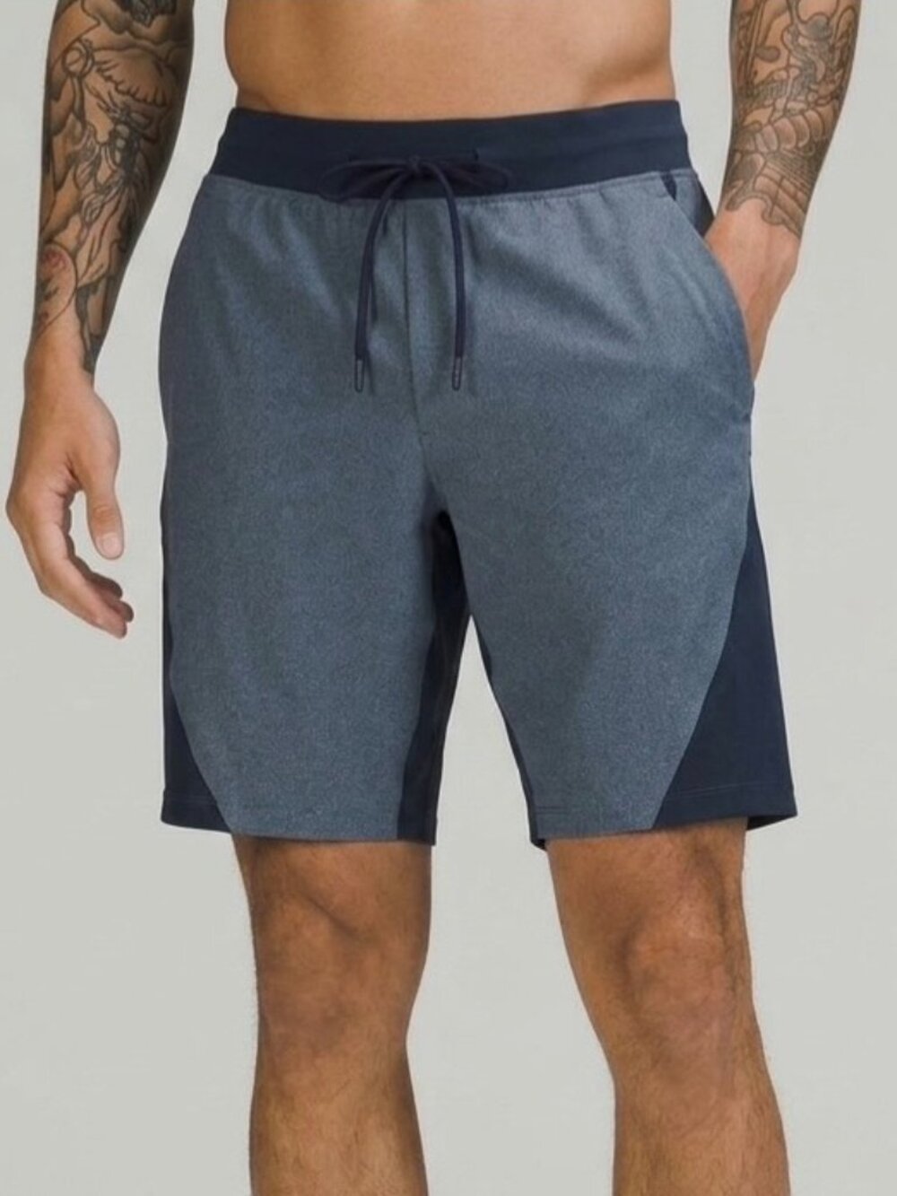 Like New Lululemon Namaste At The Beach Lined Run Swim Shorts 9" Blue Navy XL